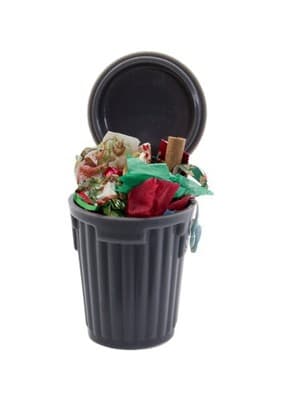 Vintage Handcrafted Dollhouse Miniature Christmas Wraps Trash Can RARE - Image 1