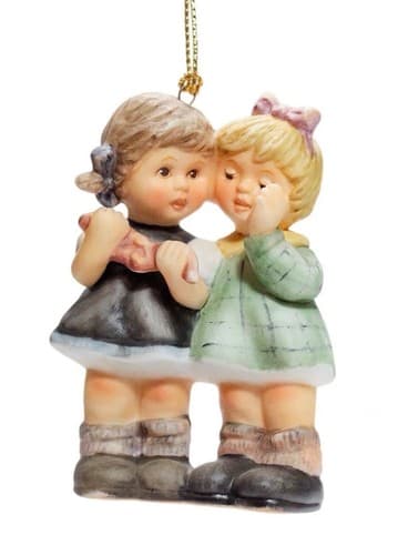 Berta Hummel Goebel 1999 "Christmas Whispers" Porcelain Christmas Ornament - Image 1