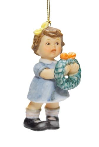 Berta Hummel Goebel 1999 "Wreath Of Joy" Porcelain Christmas Ornament - Image 1