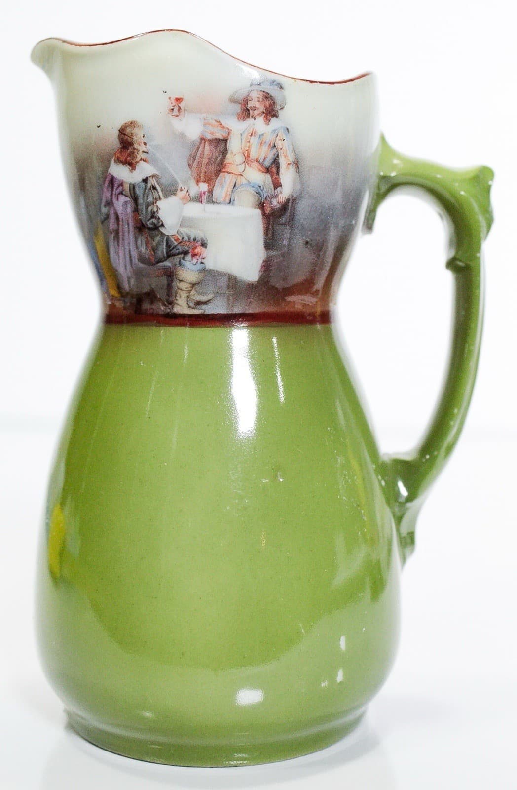 ROYAL BAYREUTH Bavaria Green Porcelain Small Painted Pitcher - Image 1
