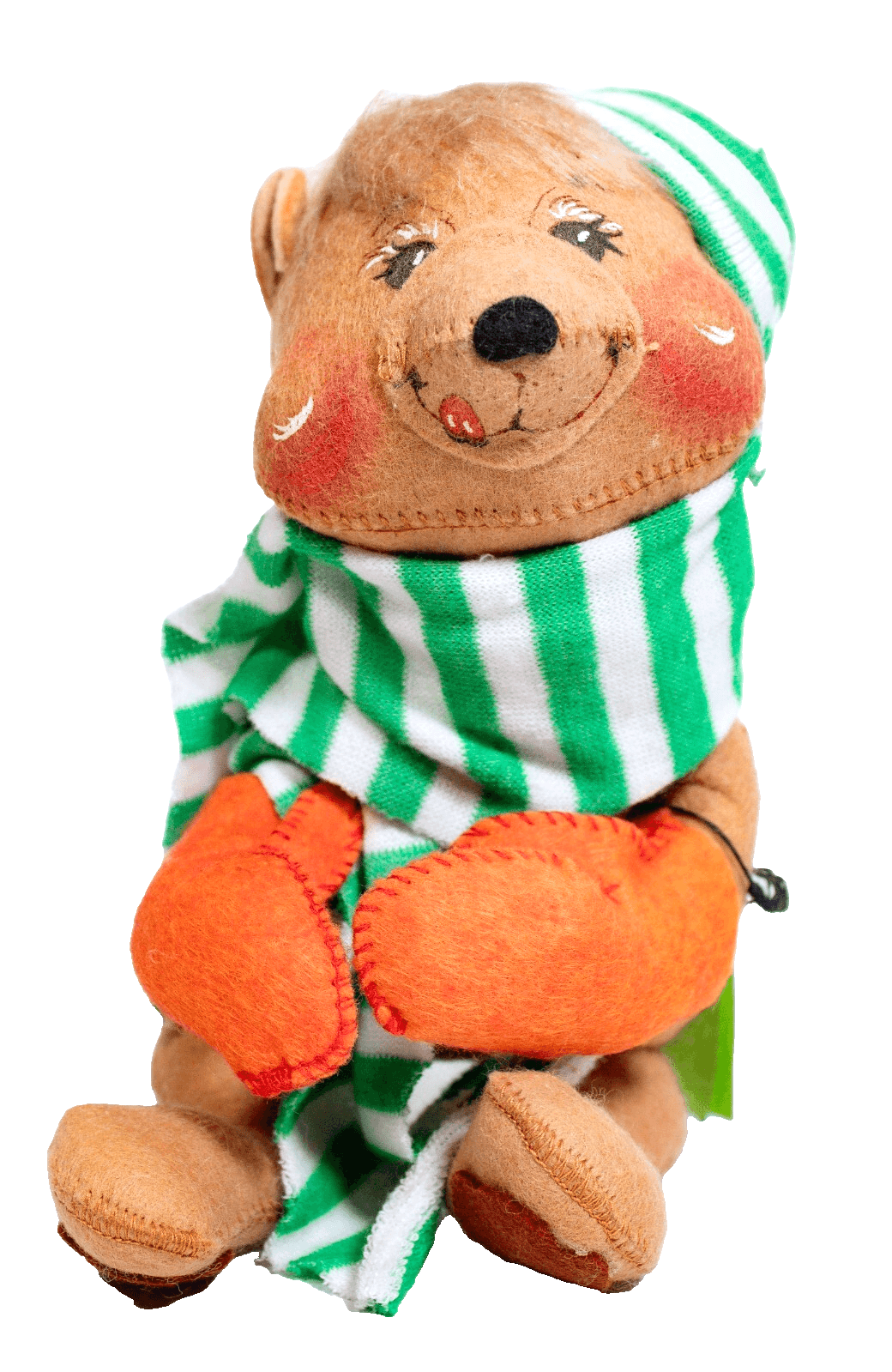 ANNALEE MOBILITEE 1986 Christmas Bear w/ Mittens & Scarf Artisan Doll NEW w/ TAG - Image 1