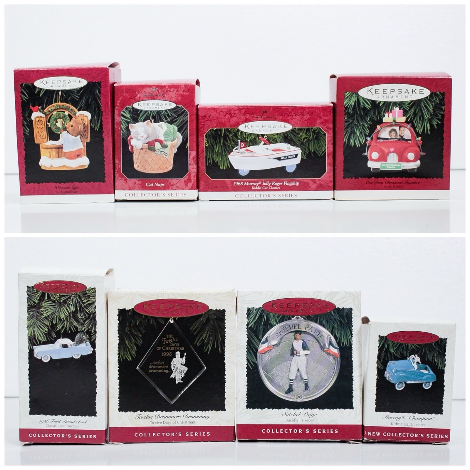 8 Assorted Holiday HALLMARK KEEPSAKE Christmas Ornaments - Image 1