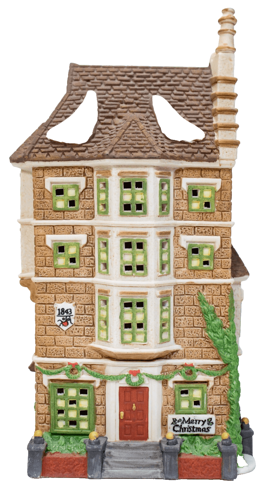 DEPARTMENT 56 "Nephew Fred's Flat" Christmas Porcelain Figurine With Box & Light - Image 1