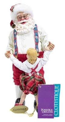 1999 CLOTHTIQUE Possible Dreams Santa Claus Dancing With Girl Christmas Figure - Image 1