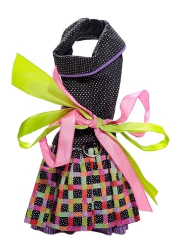 Designer LINDA HIGGINS Couture Classy Doggie Designs Multicolor Small Dog Dress - Image 1