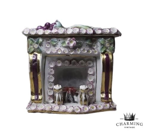Antique 19th Century French Floral Fireplace Motif Porcelain Covered Box Vase - Image 1