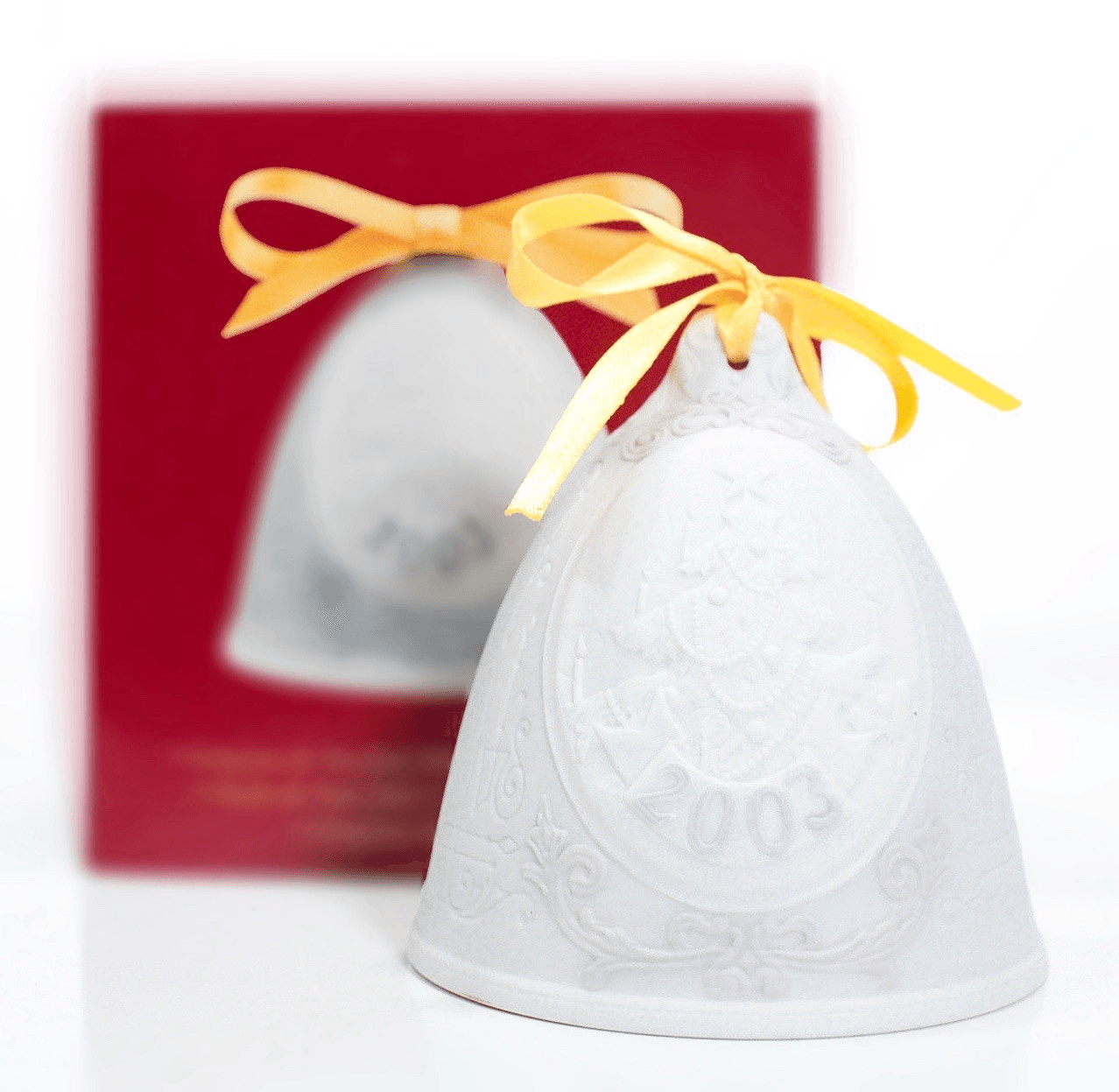 Vintage 2003 LLADRO Spain Daisa Porcelain Bell Christmas Ornament In Box - Image 1