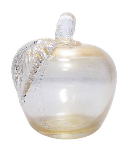 MURANO Italy Vintage Gold Flaked Apple Fruit Art Glass Paperweight - Image 1