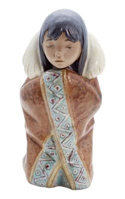 Vintage LLADRO Spain Artic Winter Eskimo Girl Porcelain Figure Sculpture - Image 1