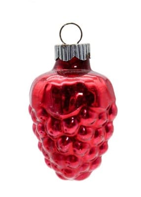 Vintage SHINY BRITE Red Bumpy Grape Glass Christmas Ornament - Image 1