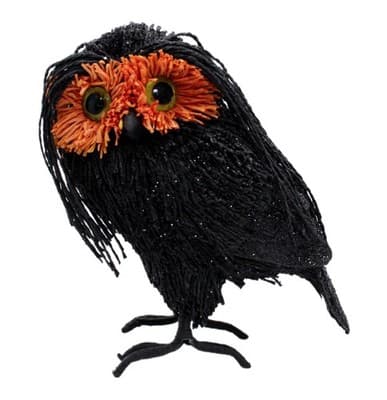 PIER 1 IMPORTS "Wicked Owl" Glitter Accent Owl Bird Halloween Figure Decoration - Image 1