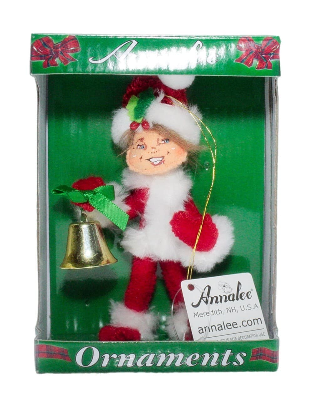 ANNALEE MOBILITEE Red Elf Felt Artisan Doll Christmas Ornament NWT 4" - Image 1
