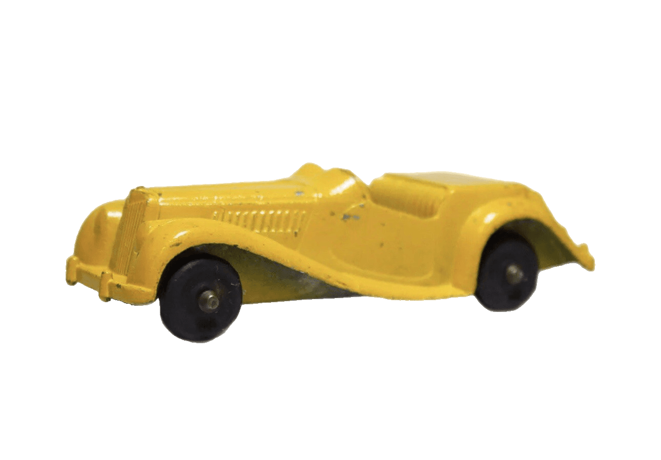 Rare Vintage TOOTSIE TOY MG Chicago USA Cold Painted Yellow Roadster Toy Car - Image 1