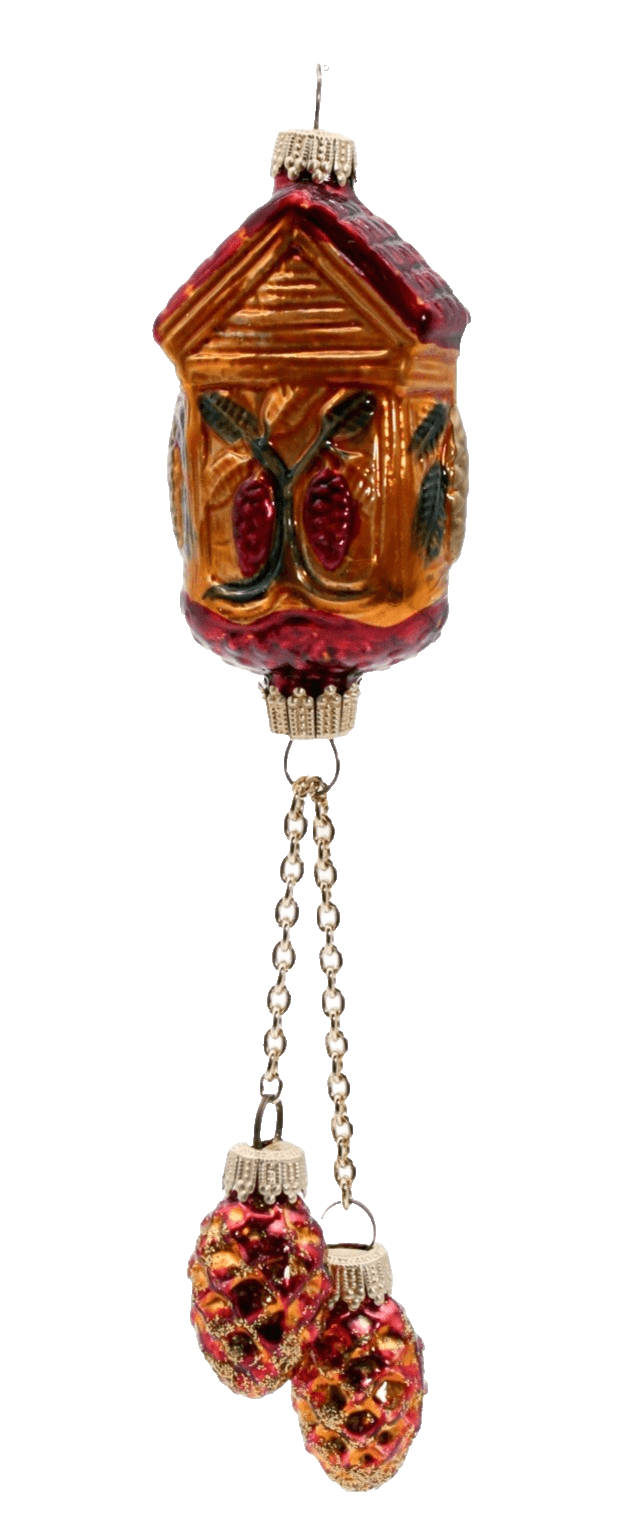 Vintage LAUSCHA Glass Cuckoo Clock Christmas Ornament Germany Pinecone - Image 1