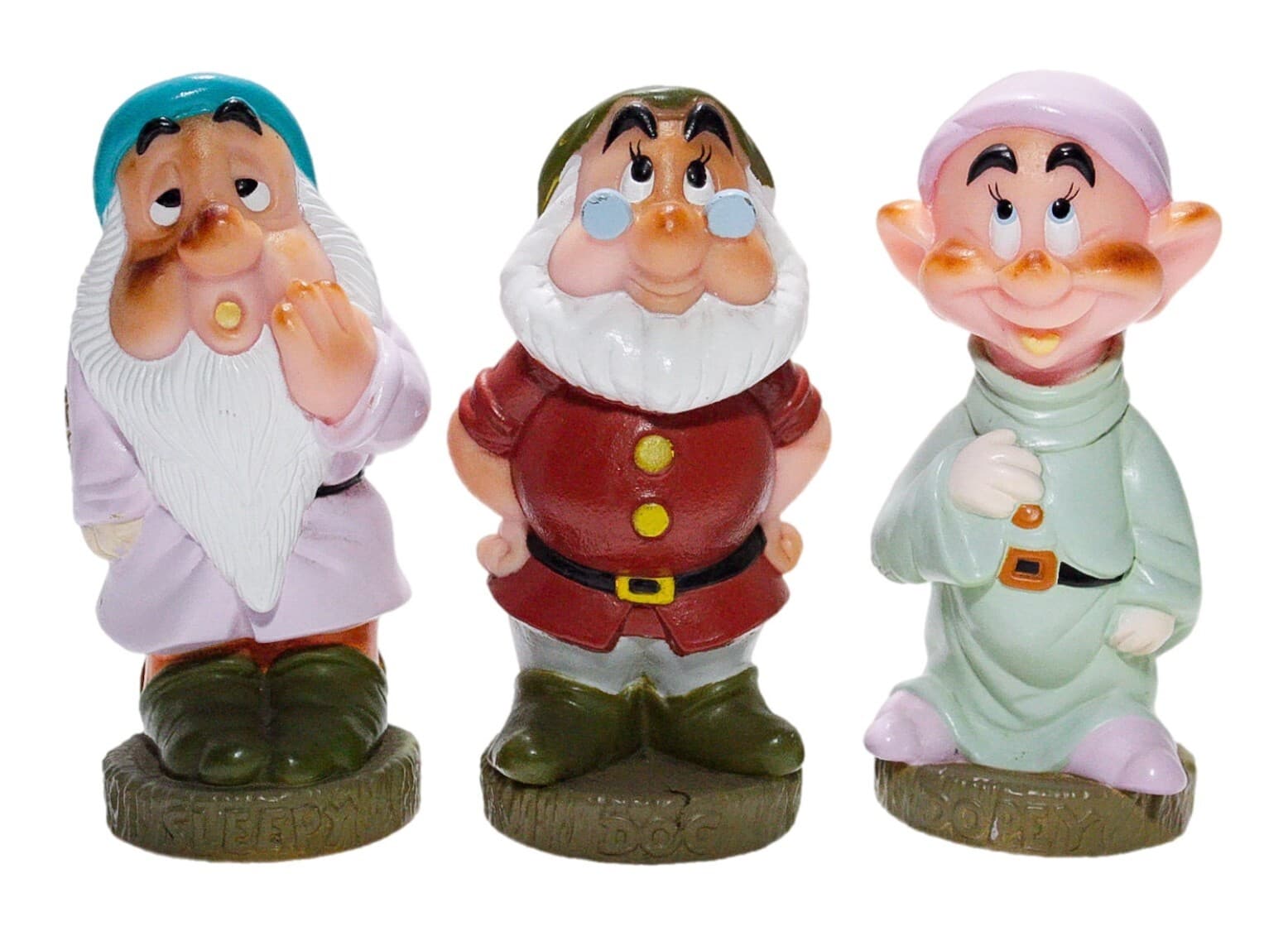 Disney Vintage Soft Plastic Snow White Dwarfs Sleepy/Doc/Dopey Decor Figures - Image 1