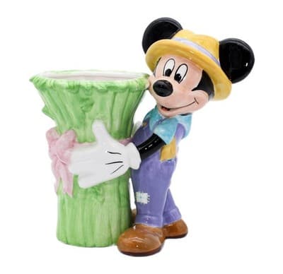 Disney 2000 Welcomes Mickey Mouse Ceramic Gardener Vase Planter Vintage - Image 1