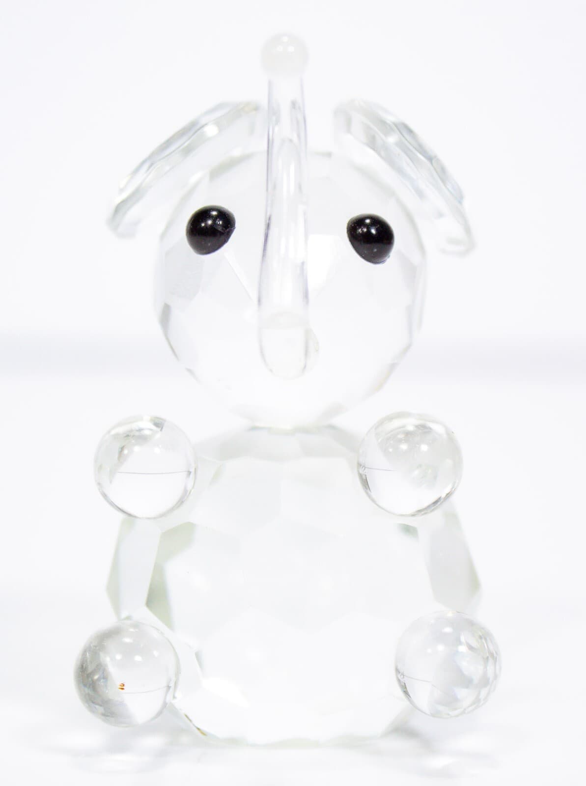 Clear Crystal Glass Elephant Collectible Animal Figurine 2" - Image 1