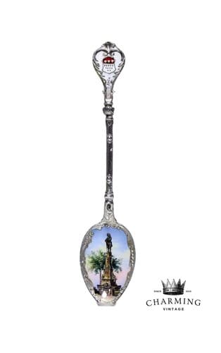 Antique Hand Painted Enamel Scenic European 800 Silver Souvenir Spoon - Image 1