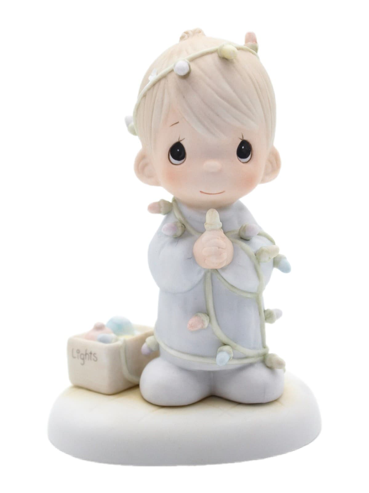Precious Moments May Your Christmas Be Delightful Enesco Porcelain Figurine 1985 - Image 1