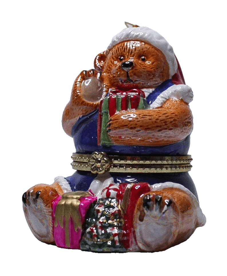 Vintage MR. CHRISTMAS Teddy Bear Carousel Music Box Christmas Hanging Ornament - Image 1