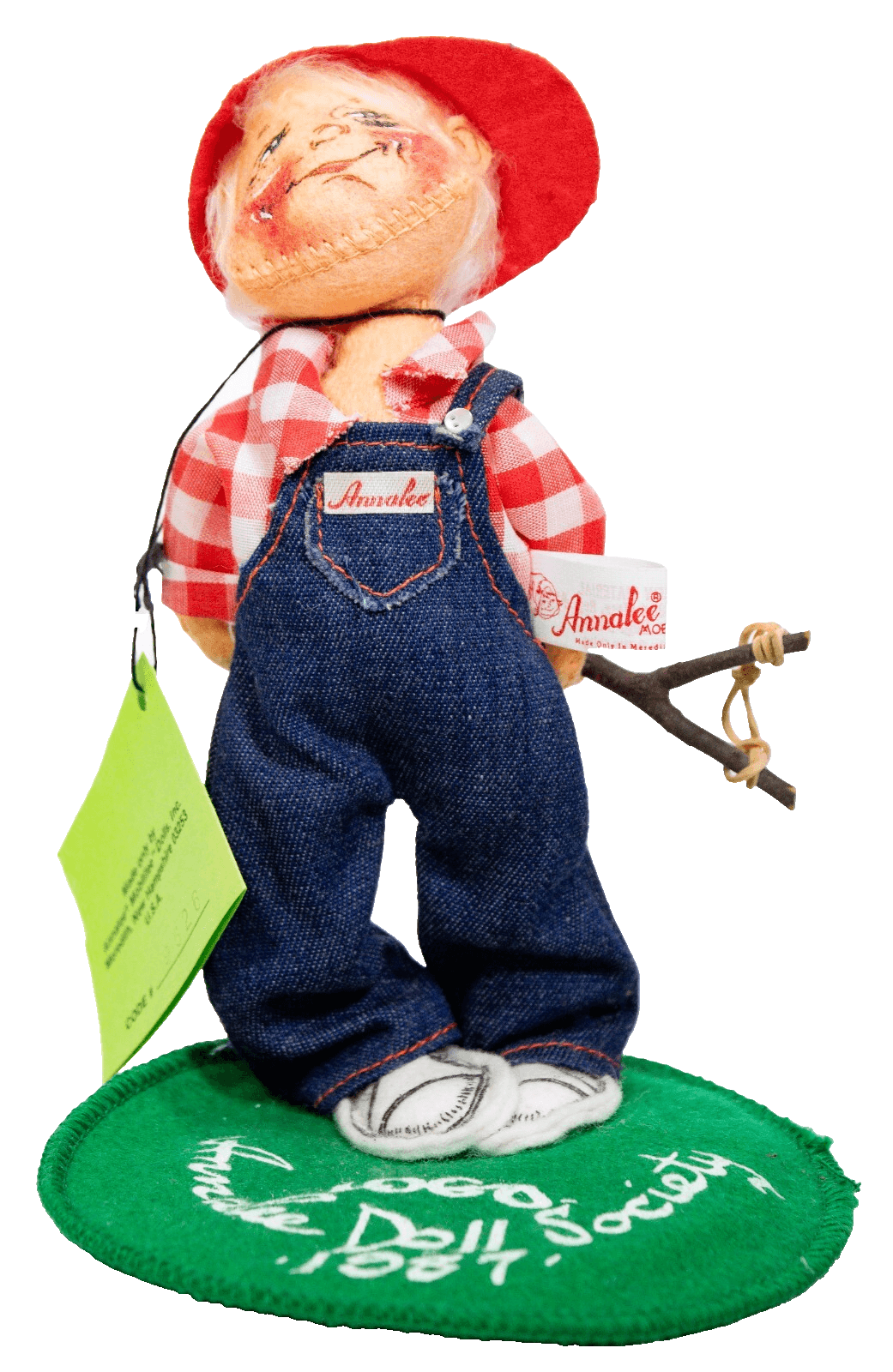 ANNALEE MOBILITEE 1987 Society Boy With Slingshot Logo Kid Doll NEW WITH TAG 7" - Image 1