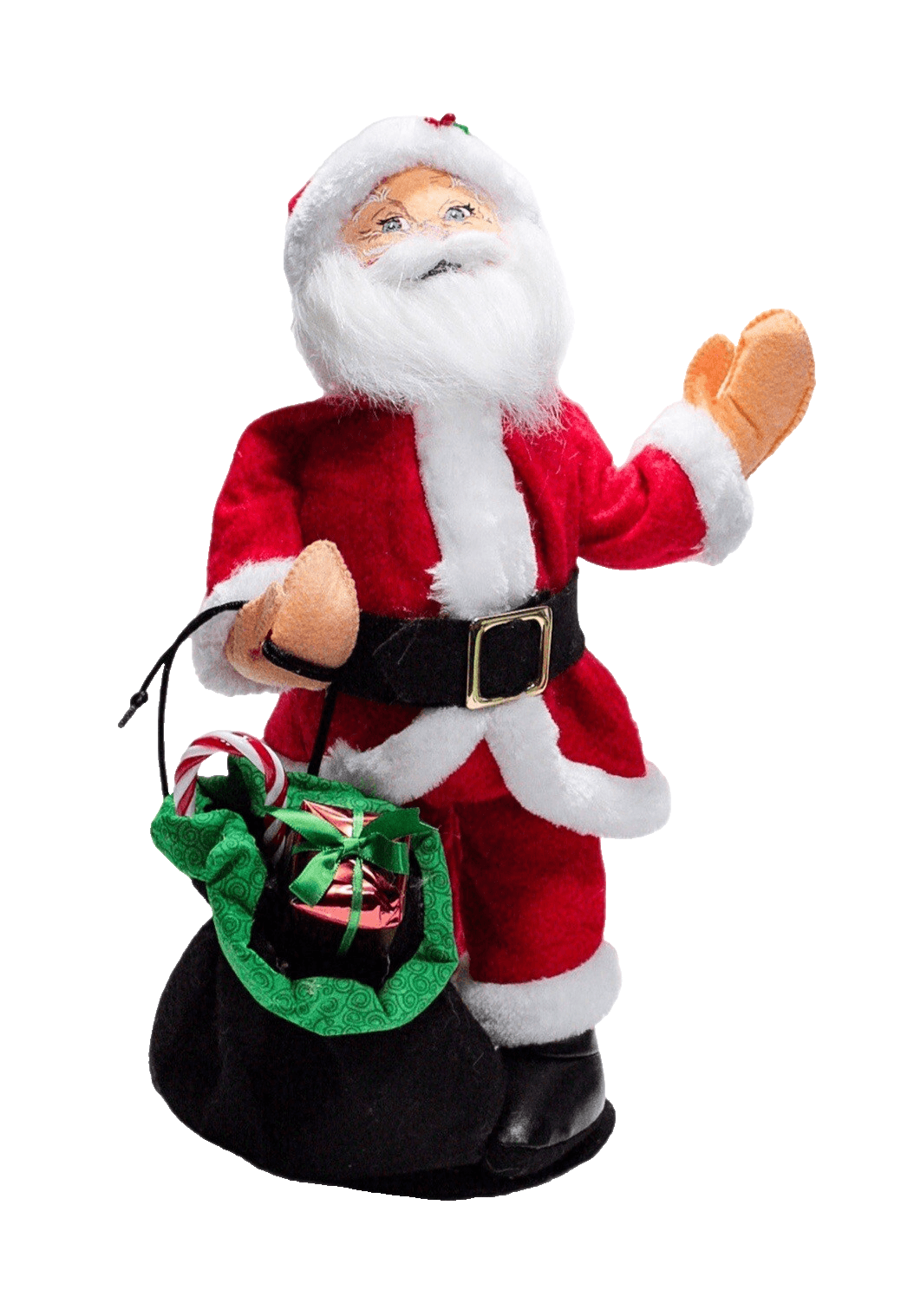 2017 ANNALEE Mobilitee FESTIVE GIFT BAG SANTA Christmas Artisan Doll 15" w/Tag - Image 1