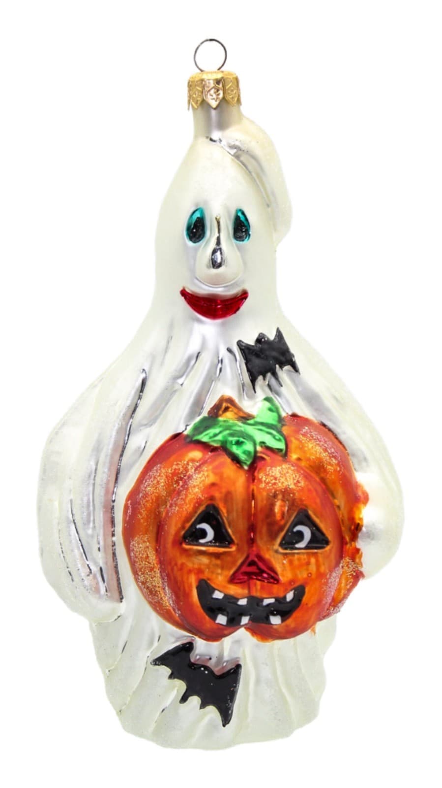 Christopher Radko Jack-N-Goul Halloween Ghost Glass Christmas Ornament 7" - Image 1