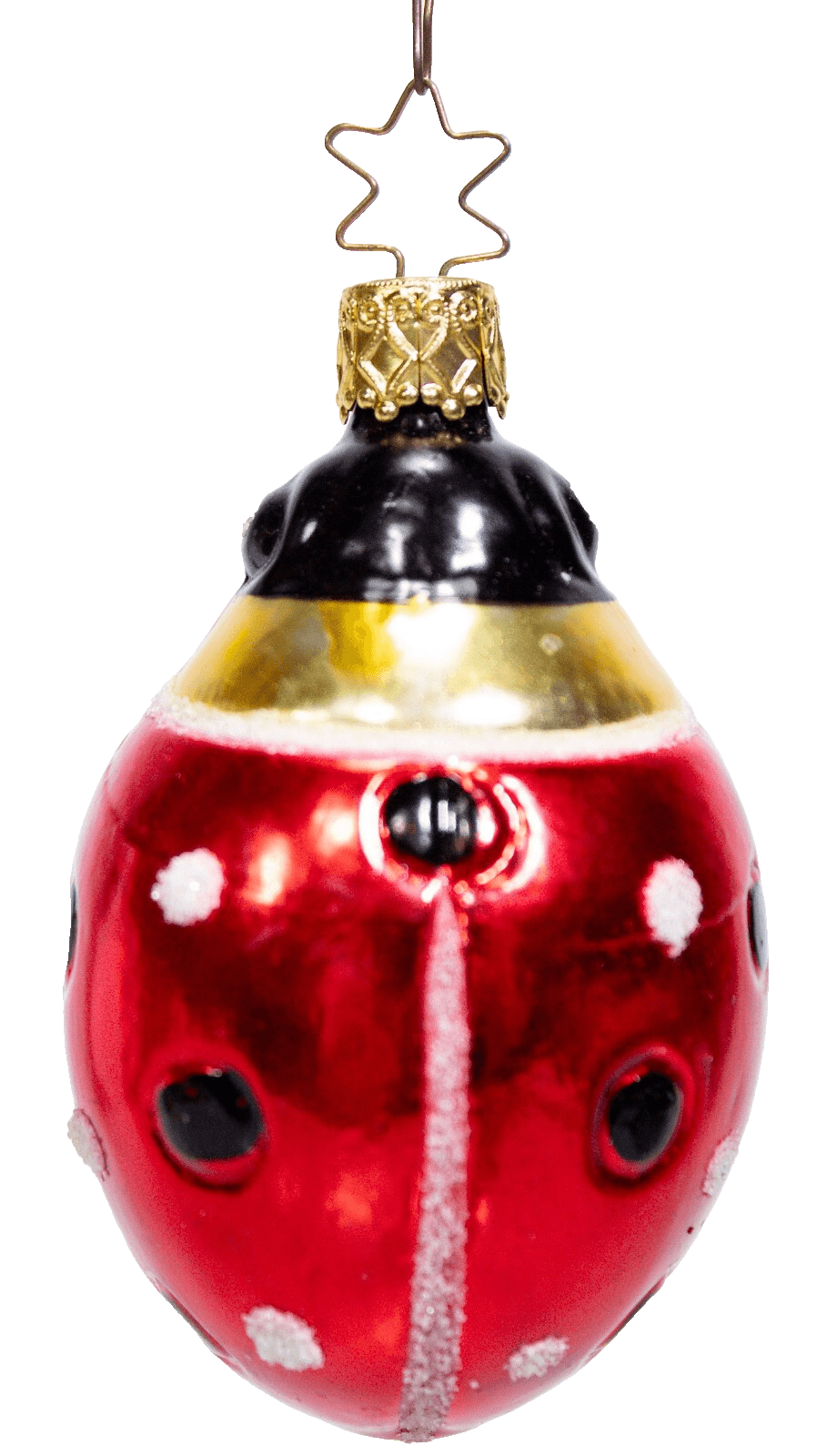INGE GLAS Sparkling Luck Lady Bug German Glass Christmas Ornament - Image 1