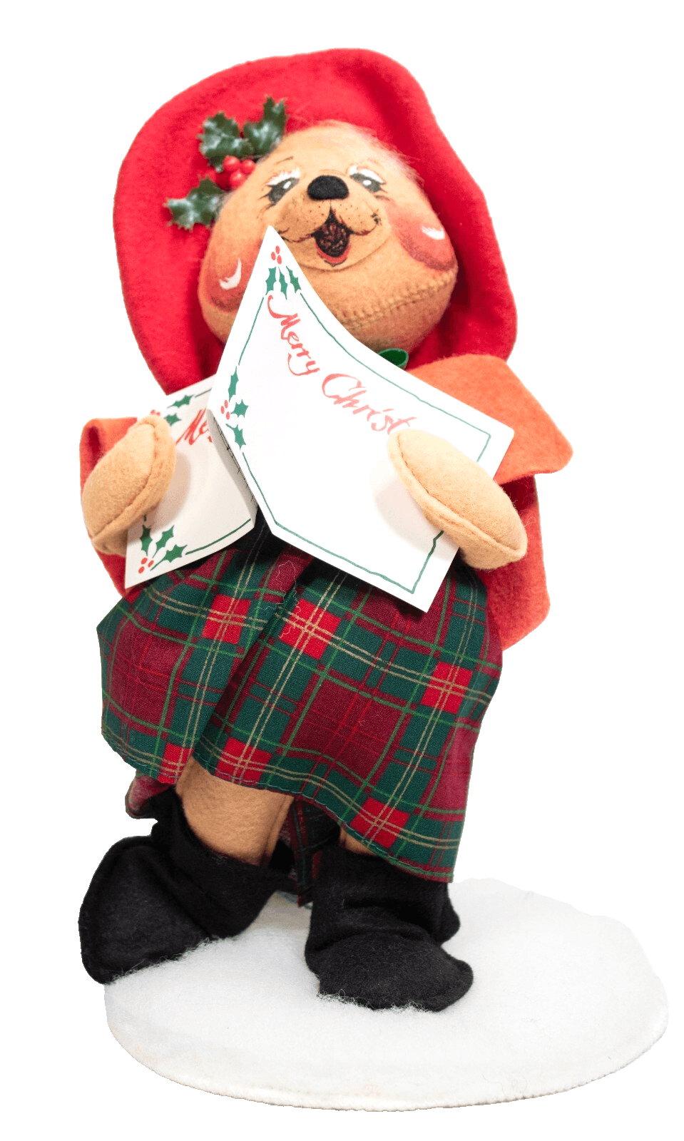 ANNALEE MOBILITEE 1996 Carolling Bear Girl Christmas Artisan Doll NEW WITH TAG - Image 1