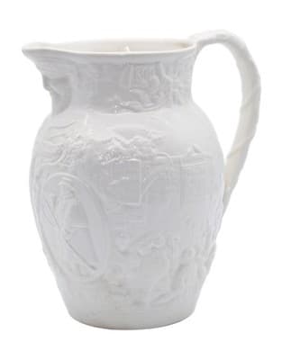 Mintons 18th Century Staffordshire Salt Glazed Two Divers Hunting Pitcher Jug - Image 1
