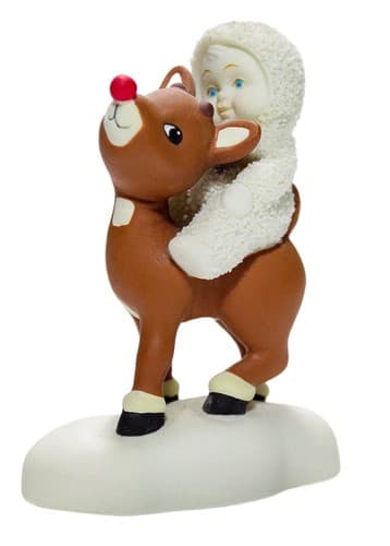 DEPARTMENT 56 Snowbabies "Rudolph Lights the Way" Porcelain Figurine - Image 1