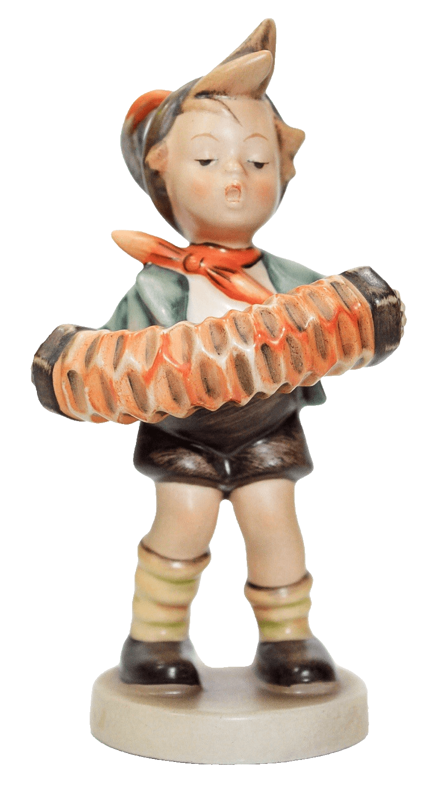 HUMMEL Germany "Accordion Boy" Hand Painted Porcelain Figurine TMK2 Full Bee - Image 1