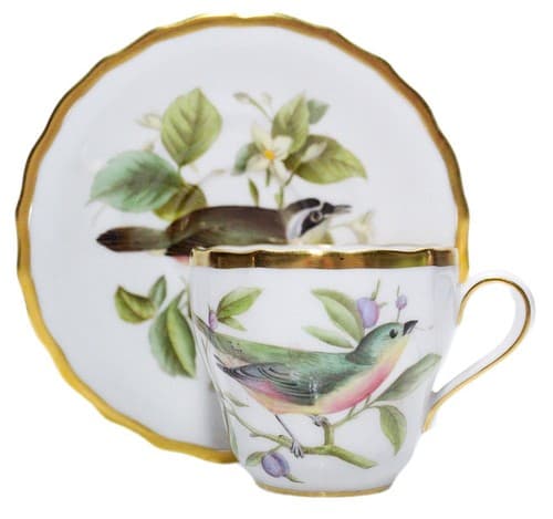 SPODE Bone China England Birds Motif Decorative Cup & Saucer - Image 1