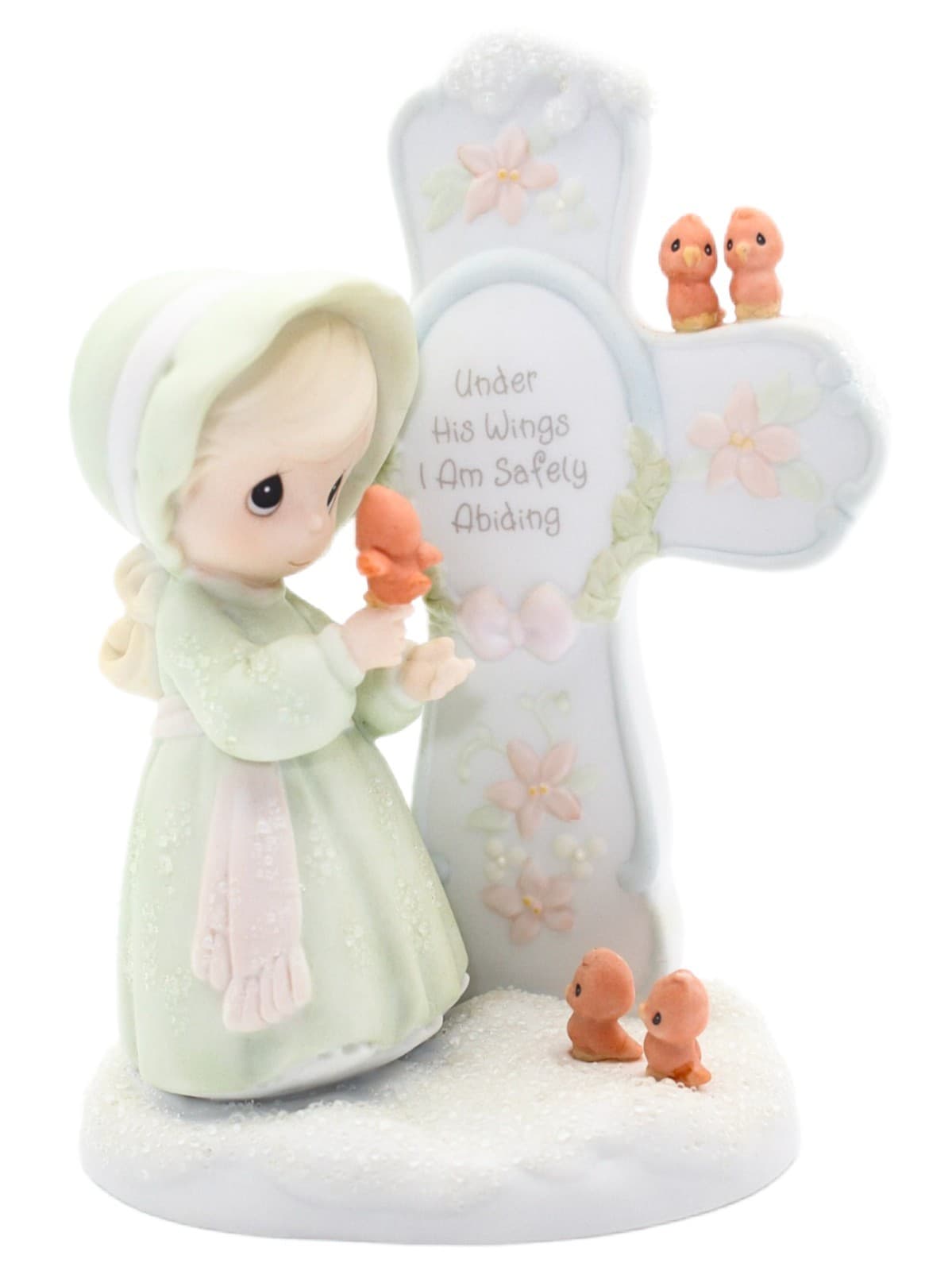Precious Moments Under His Wings I am Safely Abiding Porcelain Figurine 1997 - Image 1