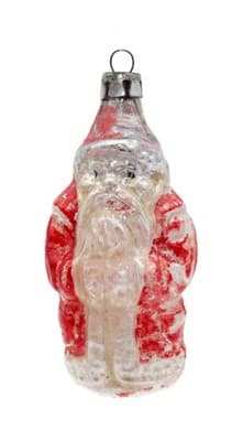 Vintage Poland Mercury Glass Hand Paintes Santa Claus Christmas Ornament - Image 1
