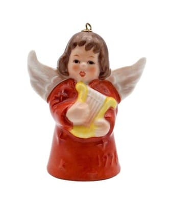 Hummel Goebel 1978 Red Angel Bell Germany Porcelain Christmas Ornament TMK 5