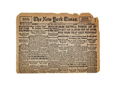 Vintage Dollhouse Miniature "The New York Time" Newspaper Accessory RARE - Image 1