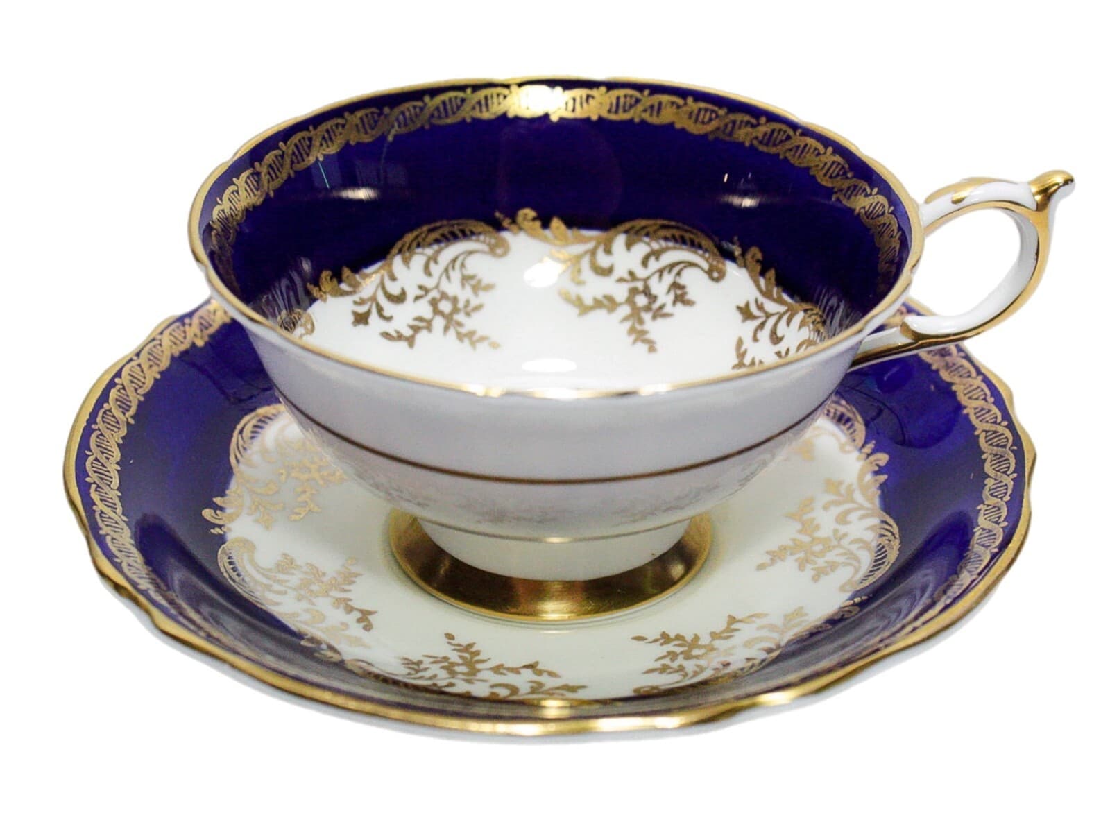 PARAGON England Fine Bone China Cobalt Gold Gilt Ornate Cup & Saucer - Image 1