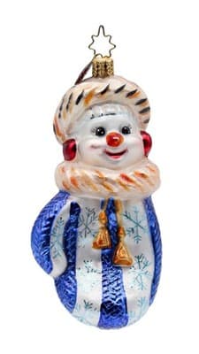 Christopher Radko Snowmittens Snowman Motif Glass Christmas Ornament Vintage - Image 1