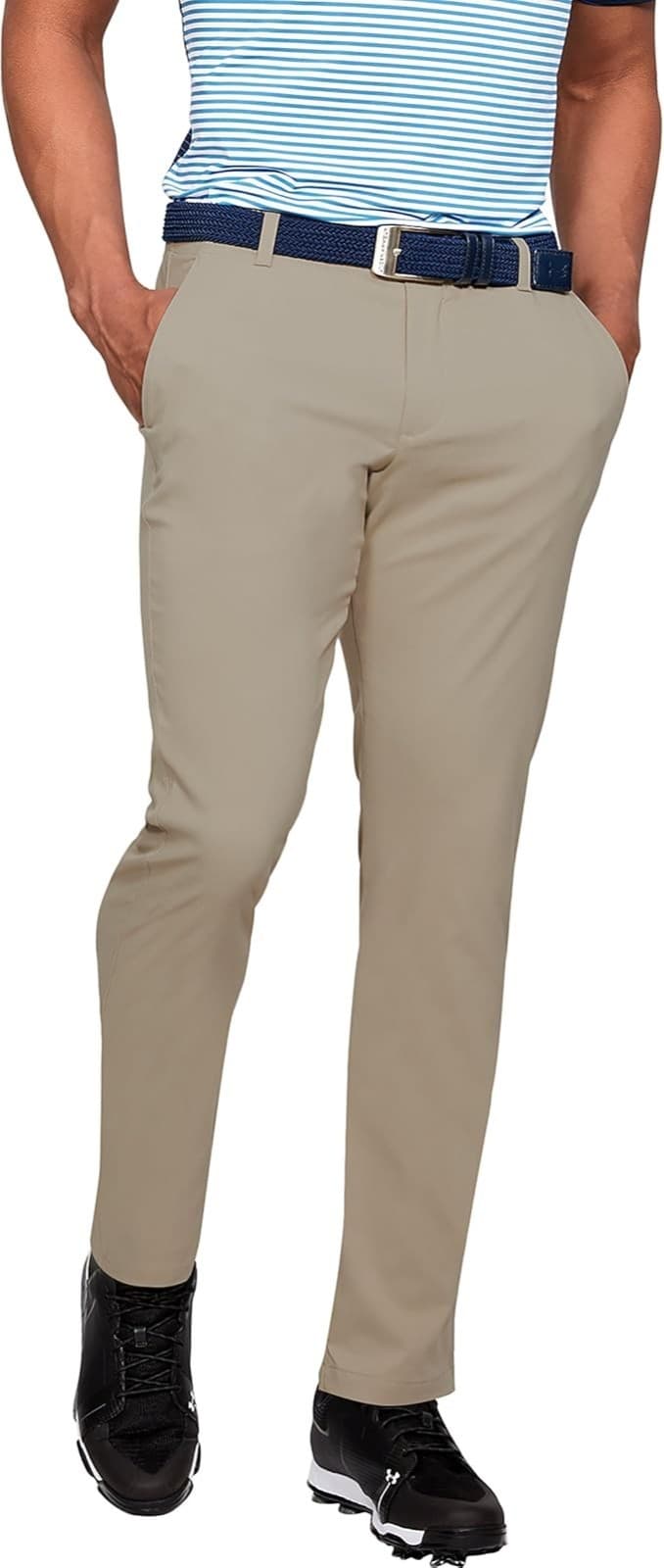 Under Armour Mens Golf Pants Performance Trousers Lightweight Beige 40/32 - Image 1