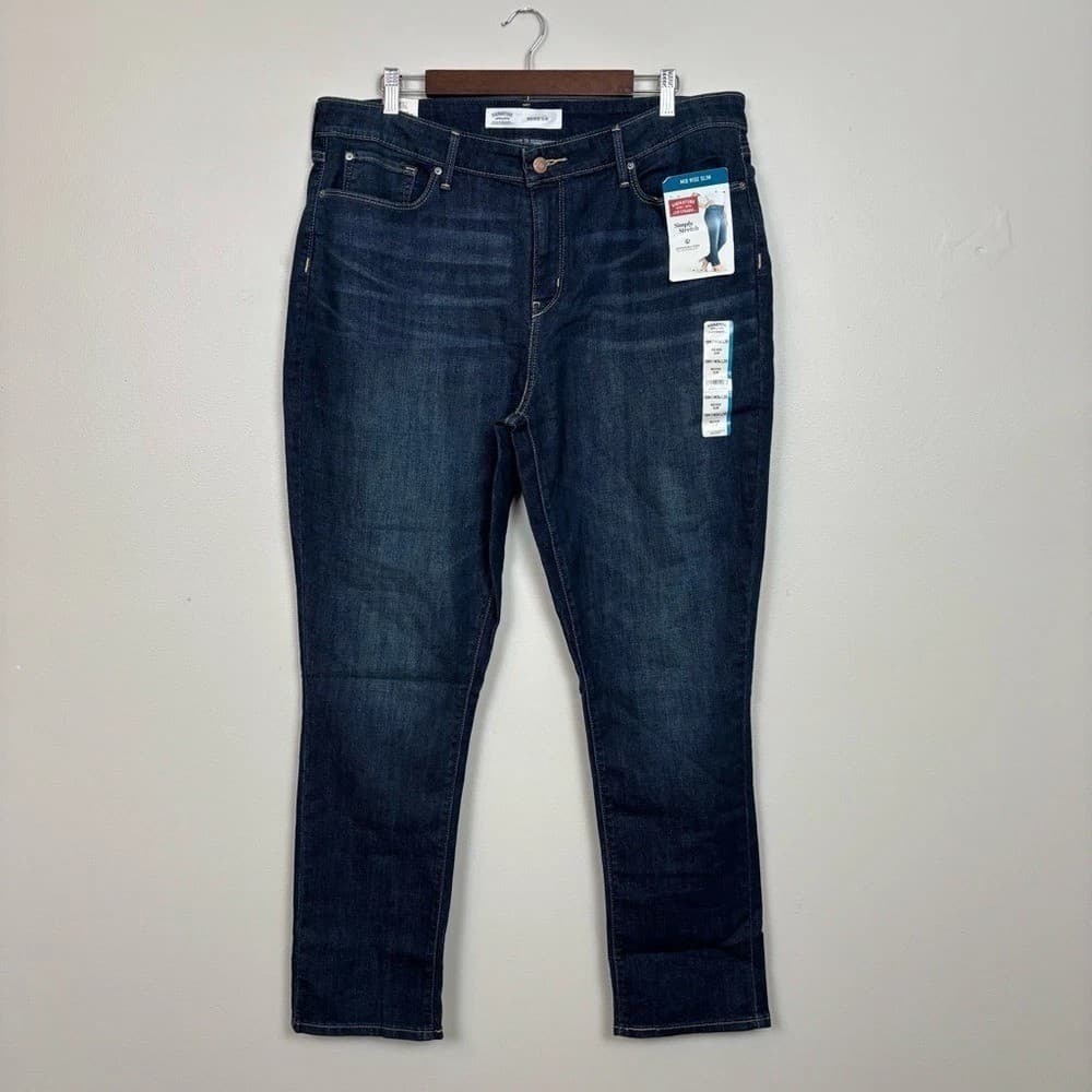 Levi Strauss Signature Jeans Women Mid Rise Slim Simply Stretch 20M W35/L30 - Image 1