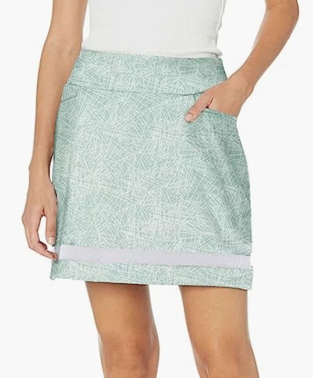 ADIDAS Womens GOLF ULTIMATE PRINT Skirt Active SKORT Green Tint Sz XL NWT - Image 1