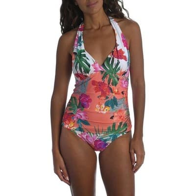 Pre-owned La Blanca Womens V-Neck Halter Tie Tankini Swimsuit Top Size 6 - Image 1
