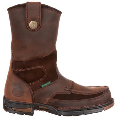Georgia Boot Waterproof Moc Toe Pull On Work Boots Comfort Brown - Image 1