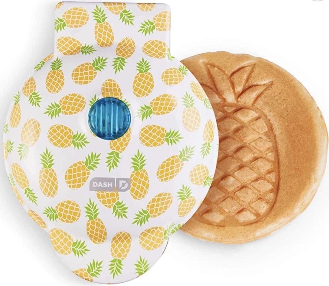 Dash Pineapple Mini Waffle Maker, 4" Nonstick Cooking Surface, 350 Watts - Image 1