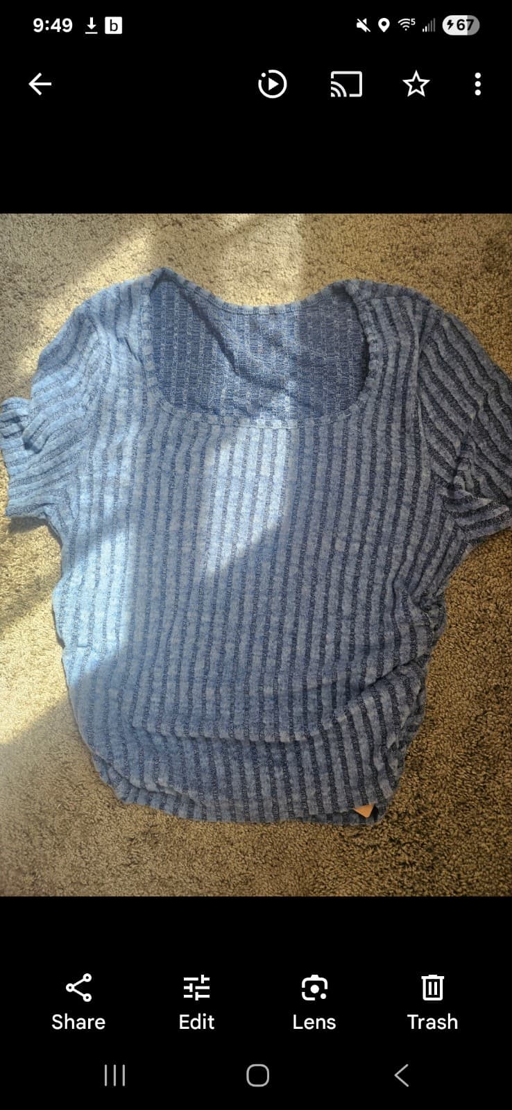 Ribbed top. Gathered on side. Never worn 2X - Image 1