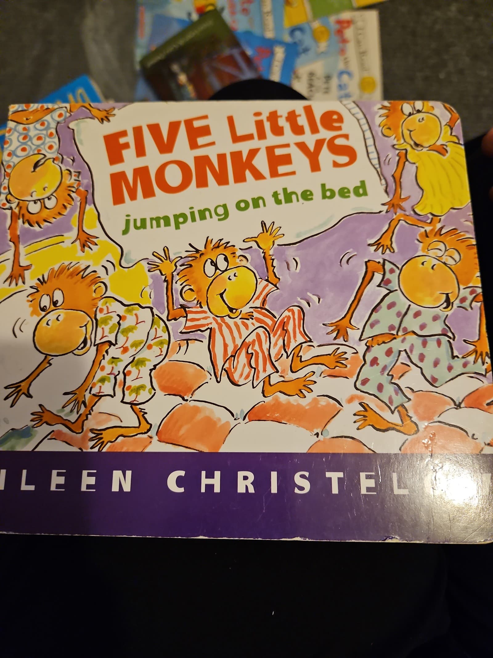 Board book. Five little monkeys jumping on the bed. Buy 3 book listings, get 1 f - Image 1