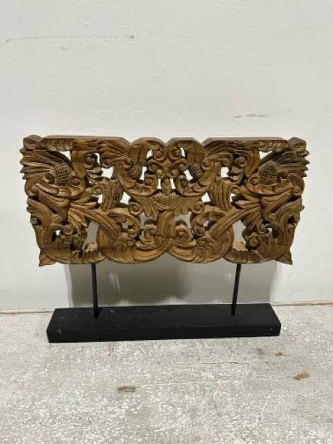 Decorative Carved Wood On Stand - Image 1