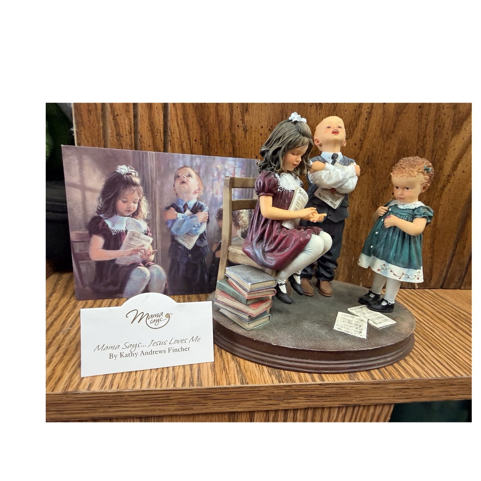 Mama Says Jesus Resin Figurine by Kathy Andrews Fincher Religious Multicolor