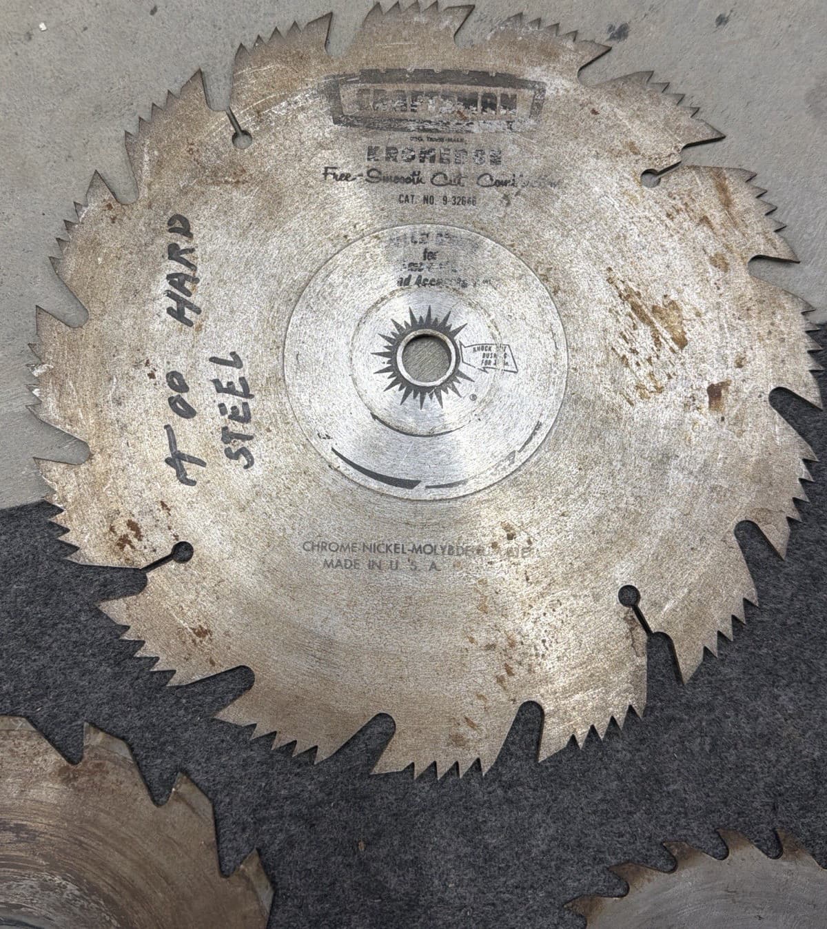 Craftsman Kromedge 9-32626 Circular Saw Blade Chrome Nickel-Molybdenum Steel